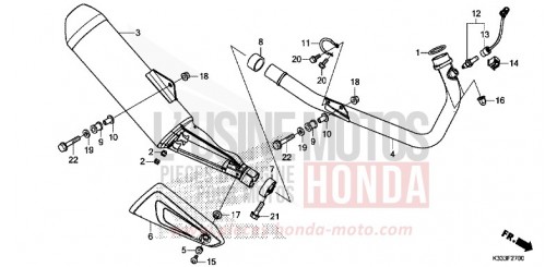 SILENCIEUX D'ECHAPPEMENT CBR300RG de 2016